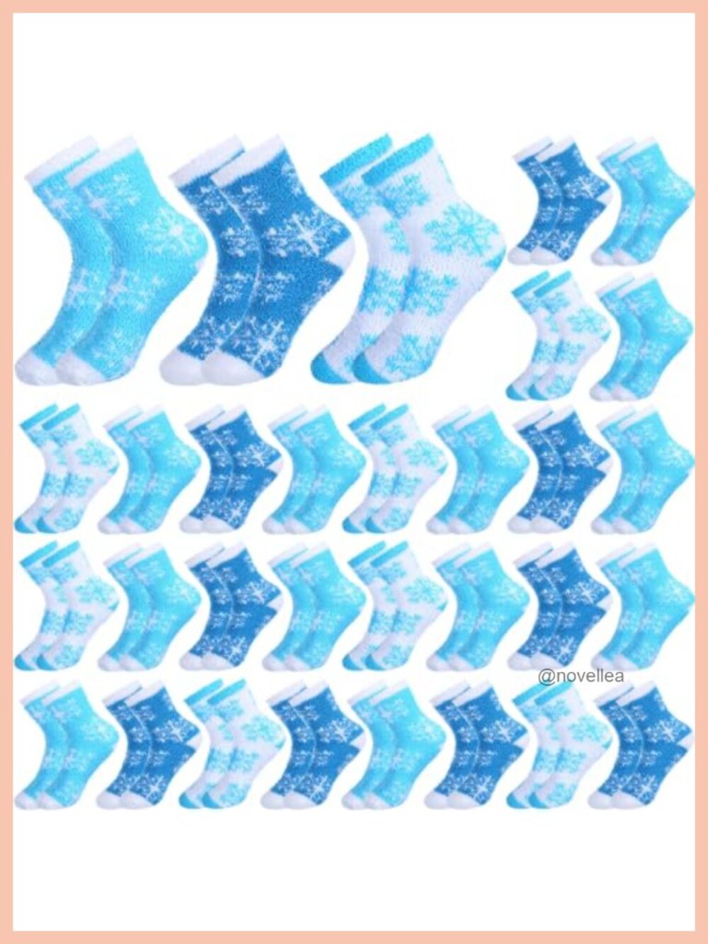 30 Pairs Fuzzy Socks for Women Snowflake Slipper Socks Cozy Winter